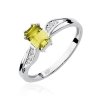 Pierścionek złoty 585 z brylantami 0,03ct cytrynem 0,60ct W-94