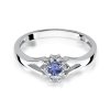 Pierścionek złoty 585 z brylantami 0,09ct tanzanitem 0,15ct W-118