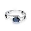 Pierścionek złoty 585 z brylantami 0,05ct szafirem 0,70ct W-119