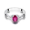 Pierścionek złoty 585 z brylantami 0,05ct rubinem 0,60ct W-19