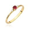 Pierścionek złoty 585 z brylantami 0,05ct rubinem 0,15ct BC-014