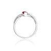 Pierścionek złoty 585 z brylantami 0,05ct rubinem 0,60ct W-28