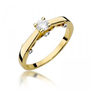 Pierścionek złoty 585 z brylantami 0,28ct W-342 zaręczynowy