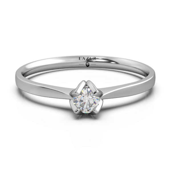 Pierścionek złoty 585 brylant 0,11ct zaręczynowy BR-081