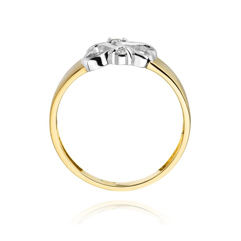 Pierścionek złoty 585 z brylantami 0,04ct zaręczynowy W-286