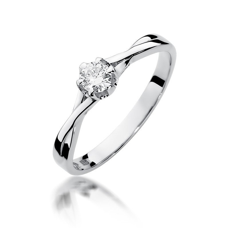 Pierścionek złoty 585 z brylantem 0,23ct W-340b zaręczynowy