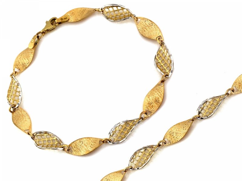 Bransoletka złota 375 ażurowa ciekawa