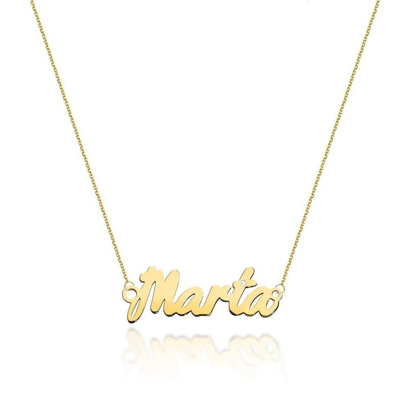 Łańcuszek złoty 585 Marta z brylantem 0,005ct C-71