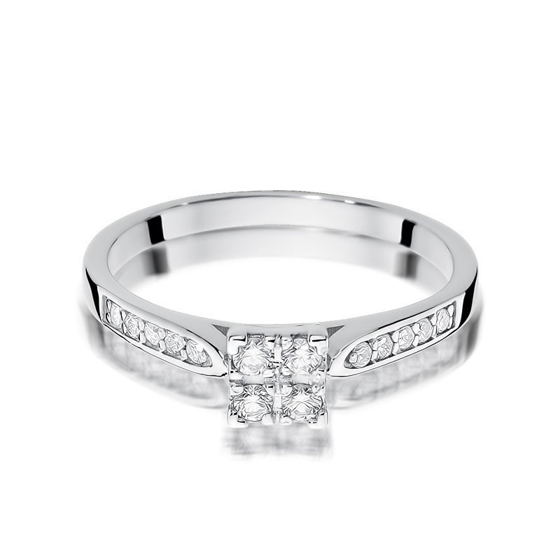 Pierścionek złoty 585 z brylantami 0,16ct zaręczynowy W-402