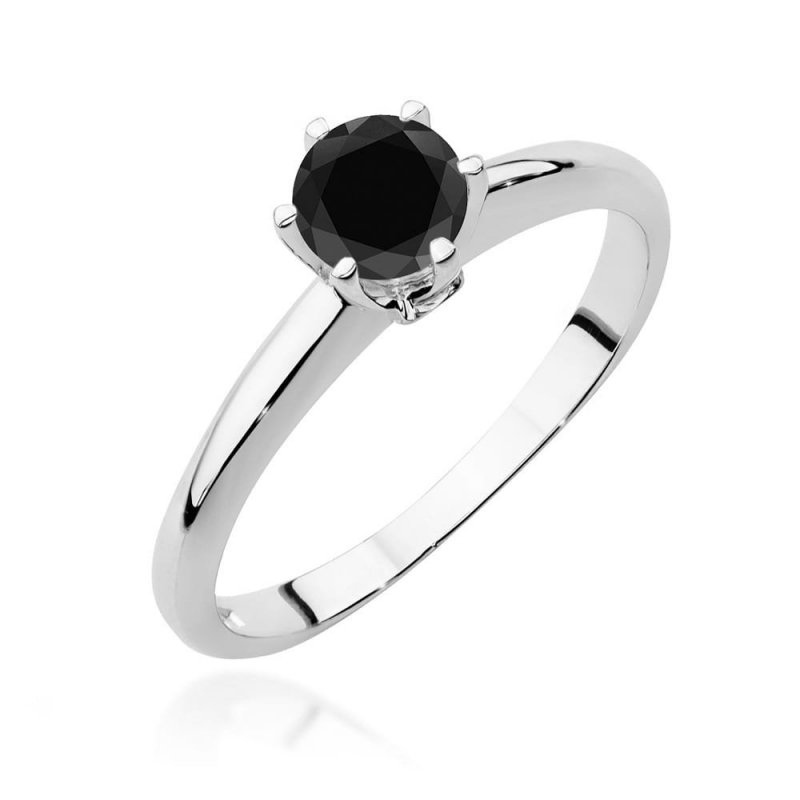 Pierścionek złoty 585 czarny brylant 0,50ct W-557