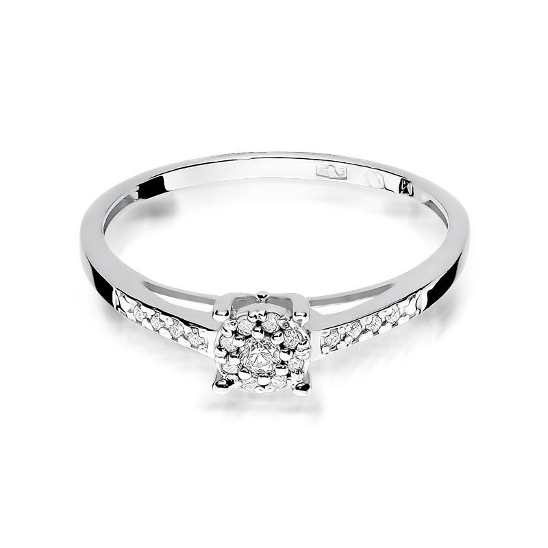 Pierścionek złoty 585 z brylantem 0,12ct zaręczynowy W-55