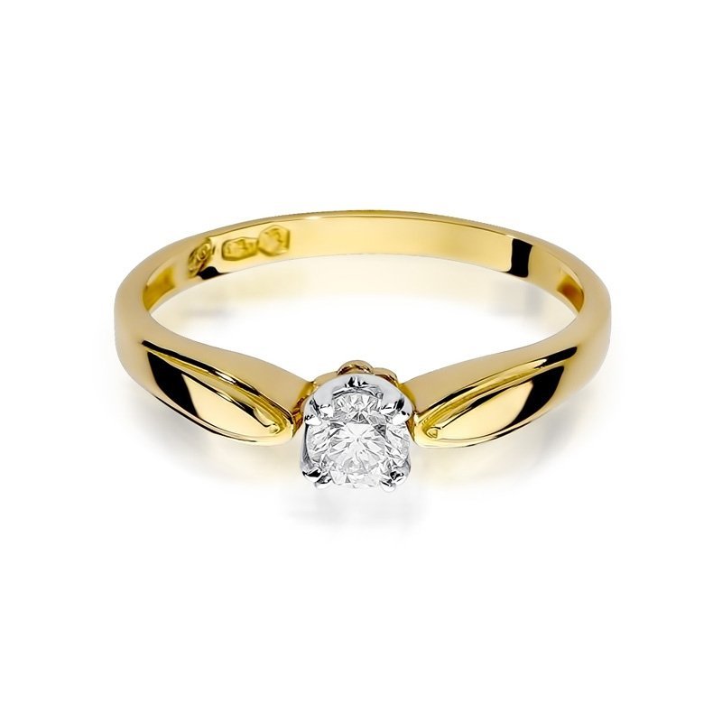 Pierścionek złoty 585 z brylantem 0,24ct W-197