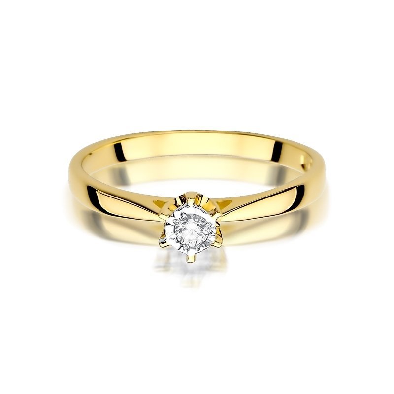 Pierścionek złoty 585 z brylantem 0,05ct zaręczynowy W-426