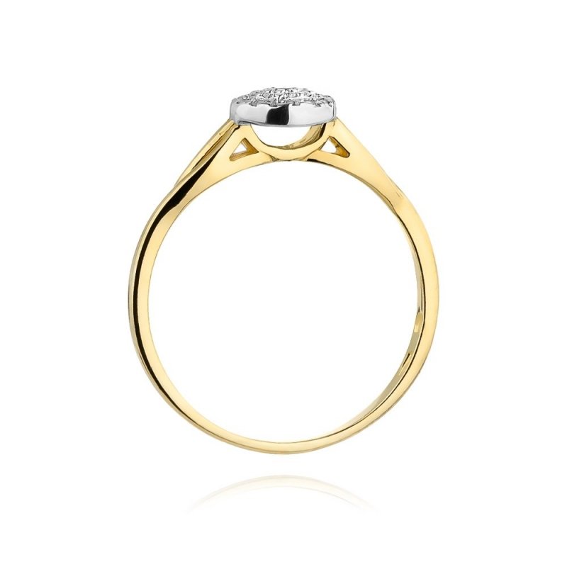 Pierścionek złoty 585 z brylantami 0,12ct zaręczynowy W-421