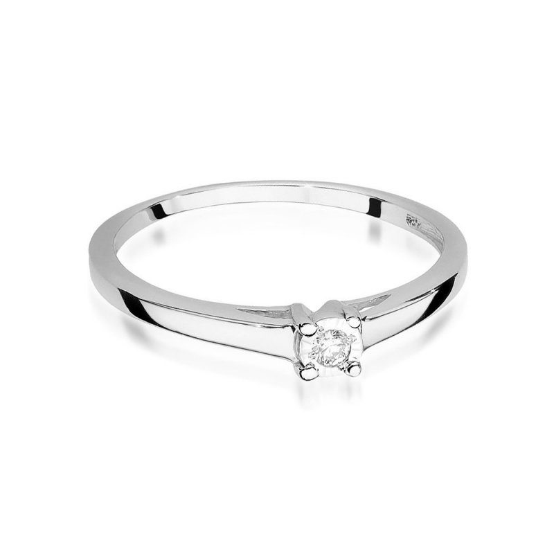 Pierścionek złoty 585 z brylantem 0,03ct zaręczynowy W-471
