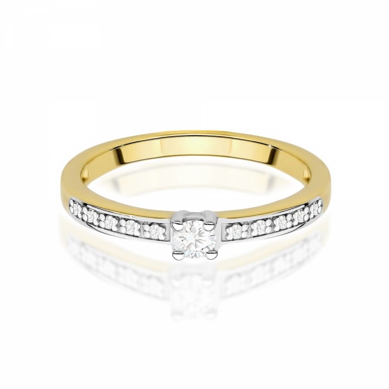 Pierścionek złoty 585 diament laboratoryjny 0,13ct W0288