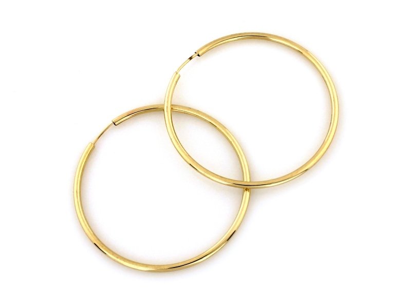 Kolczyki złote 585 koła kółka 25mm rurki szarniry