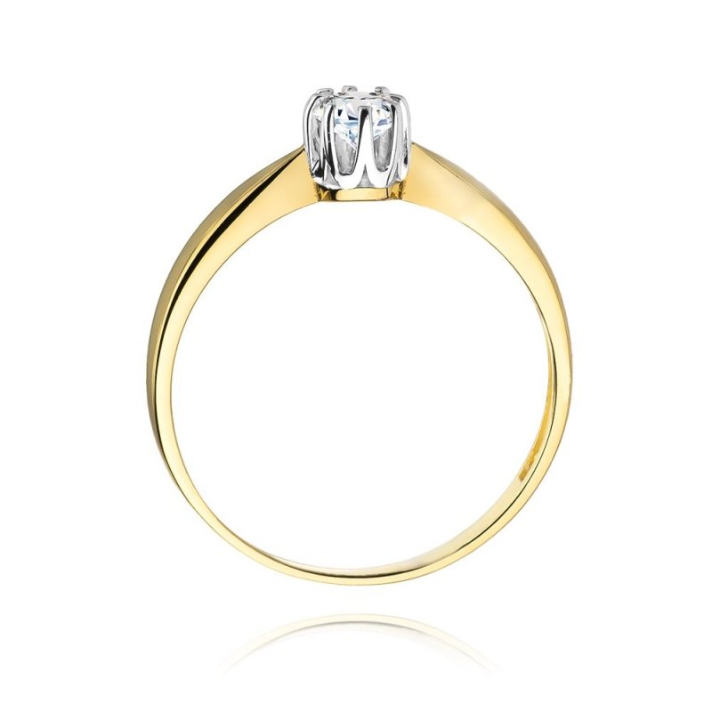 Pierścionek złoty 585 z brylantem 0,15ct zaręczynowy W-228