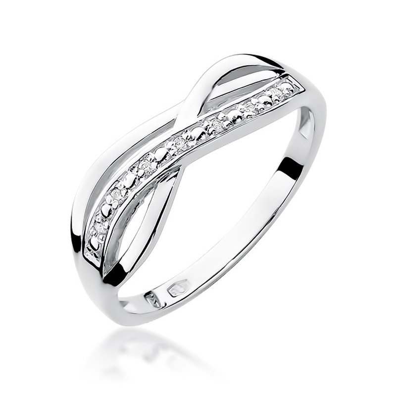 Pierścionek złoty 585 z brylantami 0,06ct zaręczynowy W-90