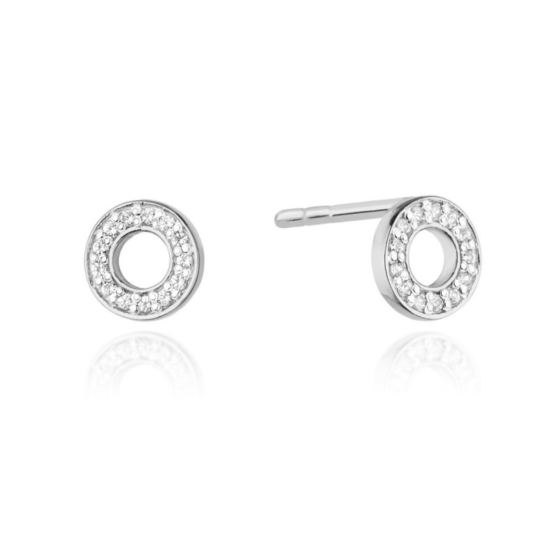 Kolczyki złote 585 z brylantami 0,13ct CK-14