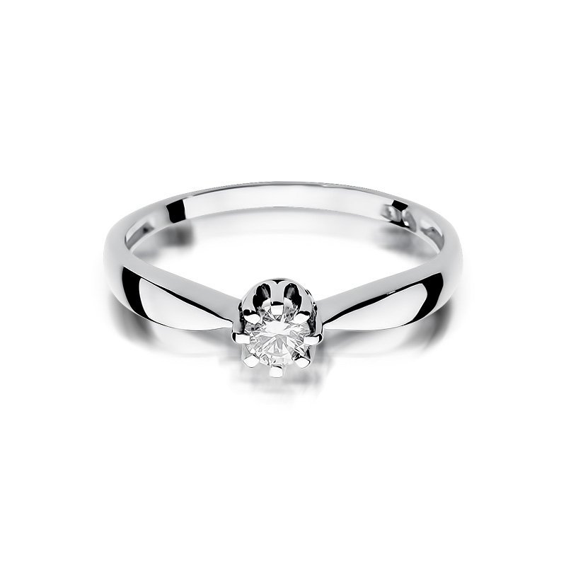 Pierścionek złoty 585 z brylantem 0,15ct zaręczynowy W-228