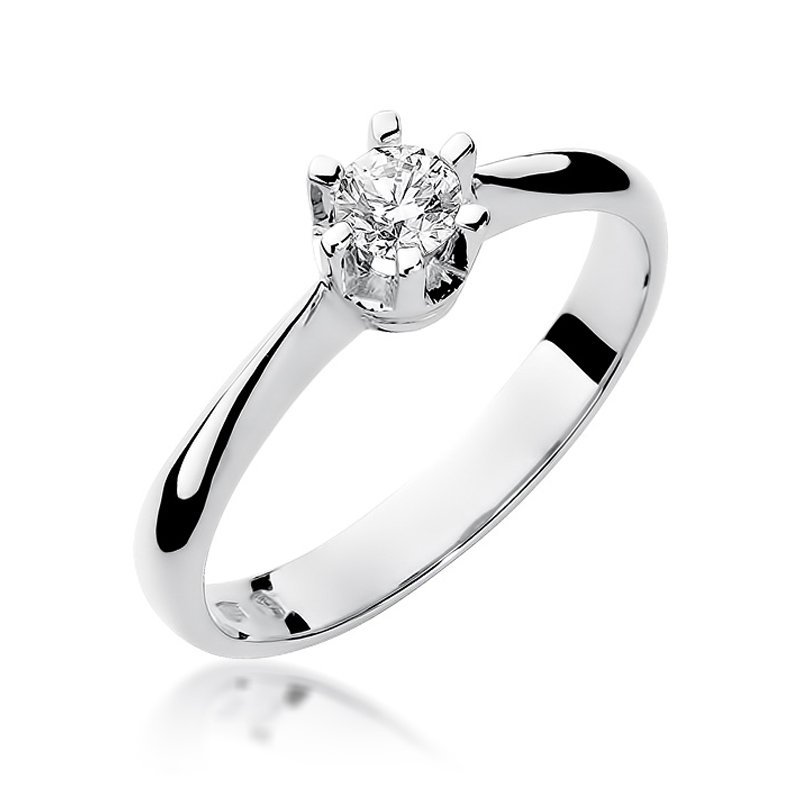 Pierścionek złoty 585 z brylantem 0,23ct zaręczynowy W-36