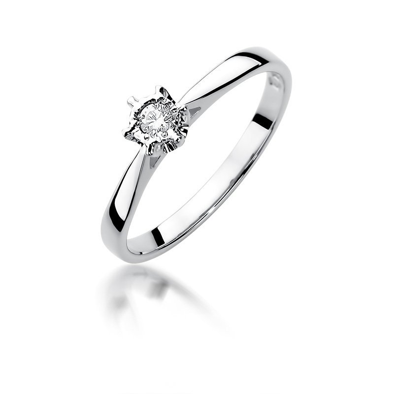 Pierścionek złoty 585 z brylantem 0,05ct zaręczynowy W-426