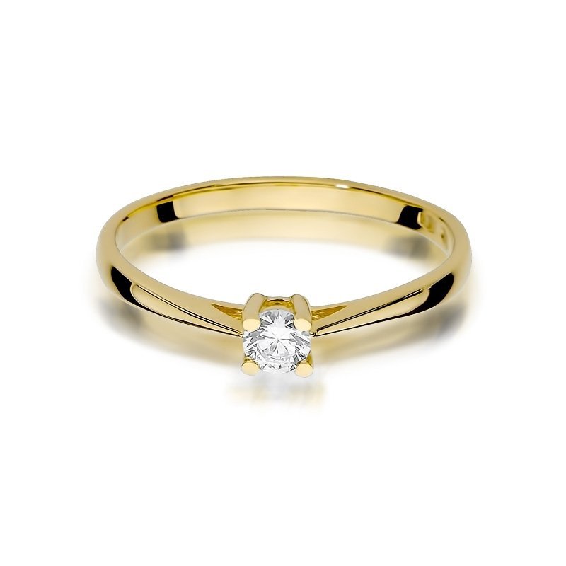 Pierścionek złoty 585 z brylantem 0,15ct zaręczynowy W-367