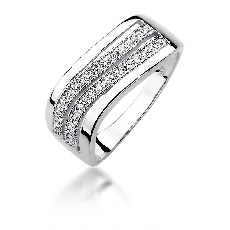 Pierścionek złoty 585 z brylantami 0,18ct zaręczynowy W-416