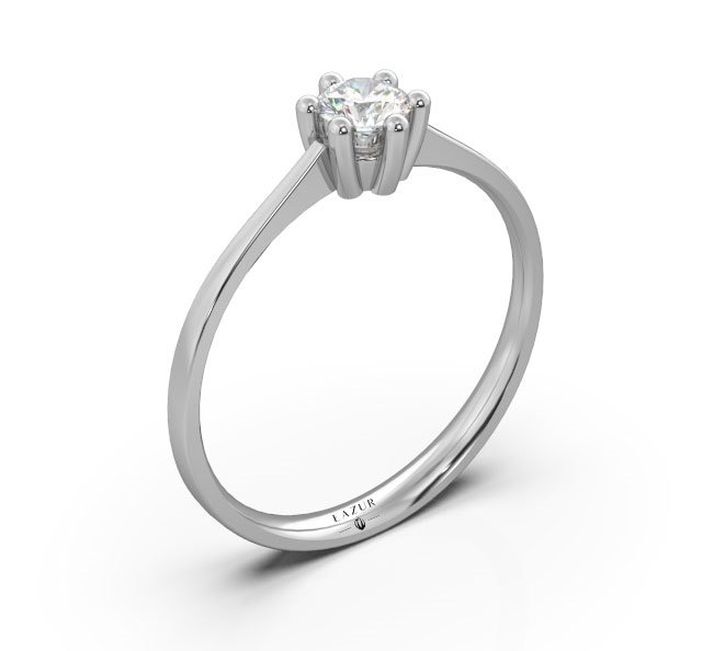 Pierścionek złoty 585 brylant 0,26ct zaręczynowy BR-037