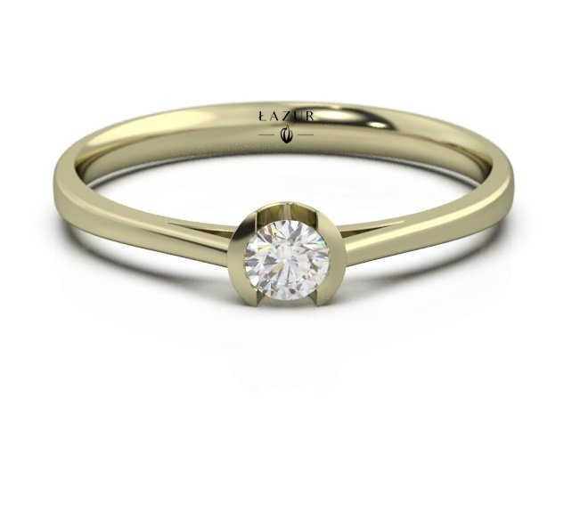 Pierścionek złoty 585 brylant 0,11ct zaręczynowy BR-041