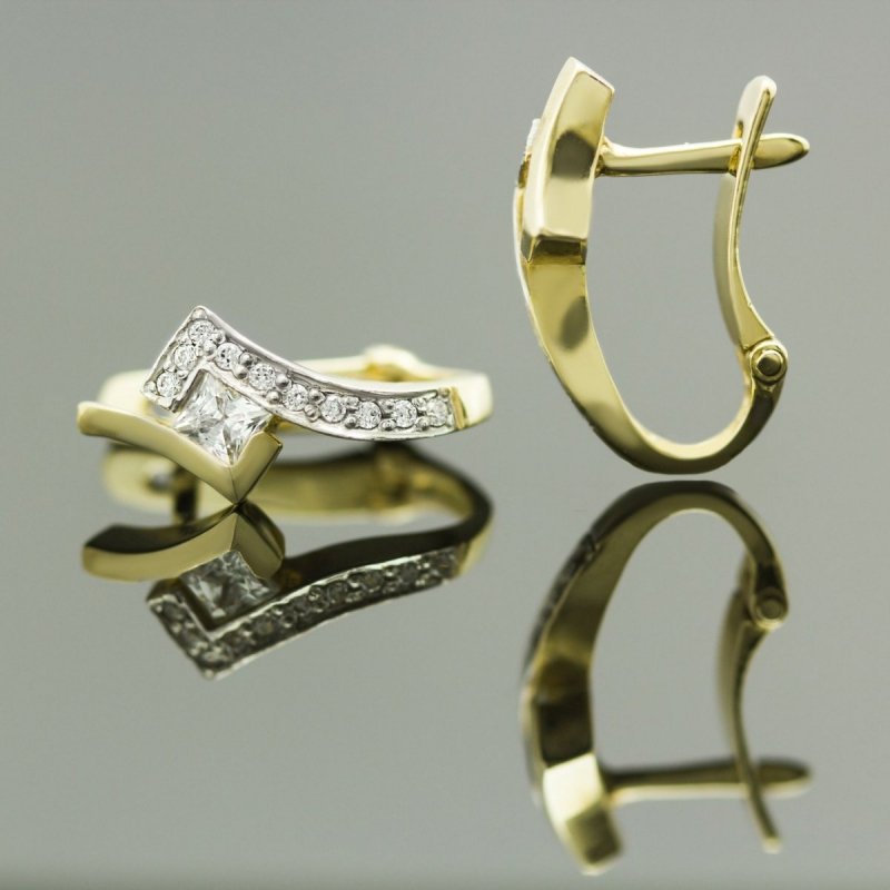 KOLCZYKI ZŁOTE 375 PROMOCJA! ANGIELSKIE ZAPIĘCIE