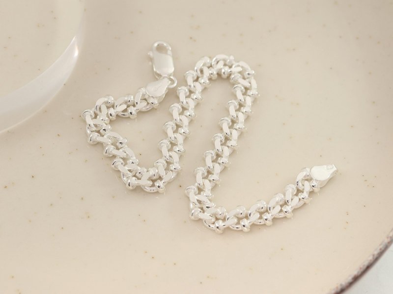 Bransoletka srebrna 925 łańcuszkowa oryginalna 21cm