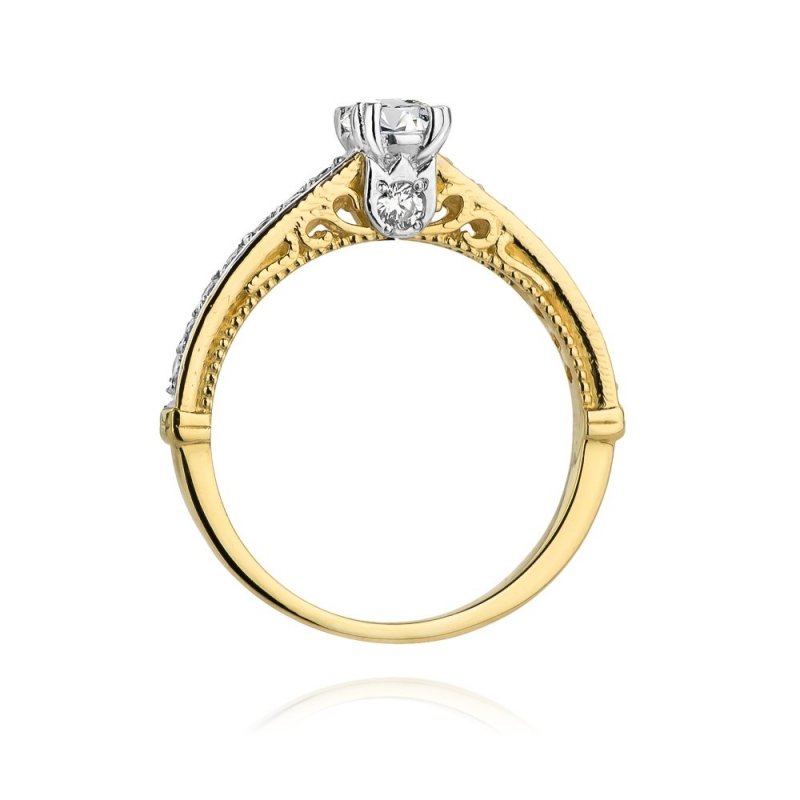 Pierścionek złoty 585 z brylantami 0,56ct W-439 zaręczynowy