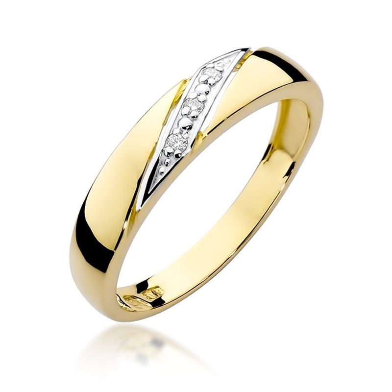 Pierścionek złoty 585 z brylantami 0,02ct W-118