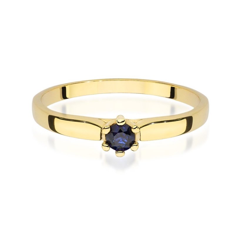 Pierścionek złoty 585 z szafirem 0,15ct W-222