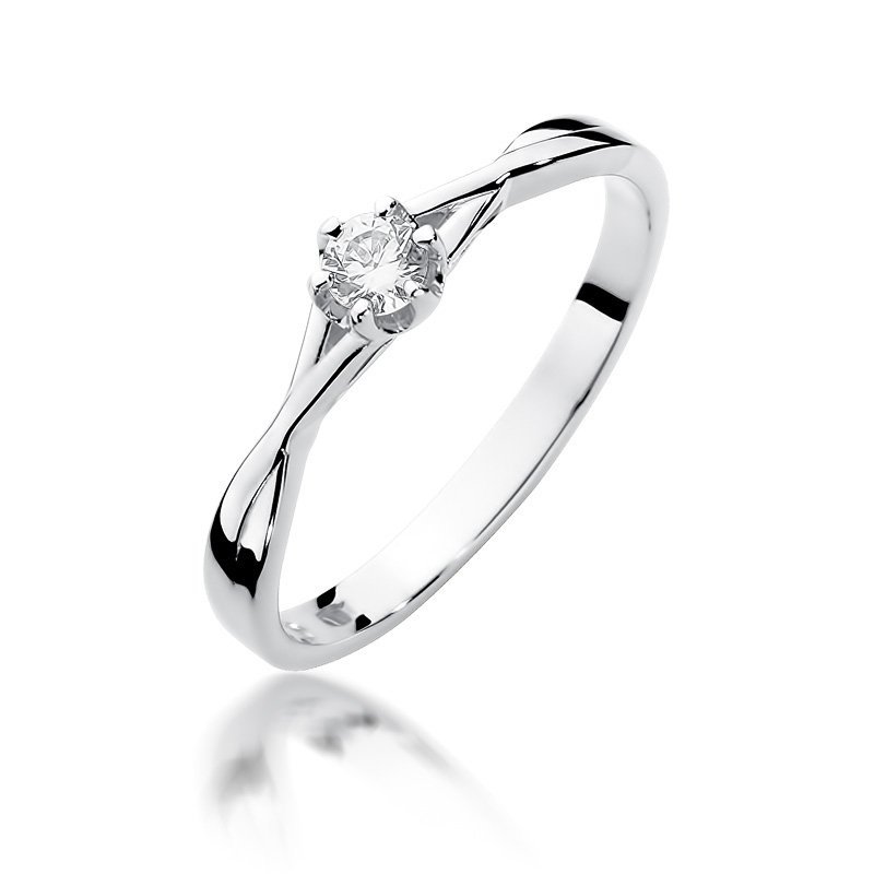 Pierścionek złoty 585 z brylantem 0,12ct zaręczynowy W-340