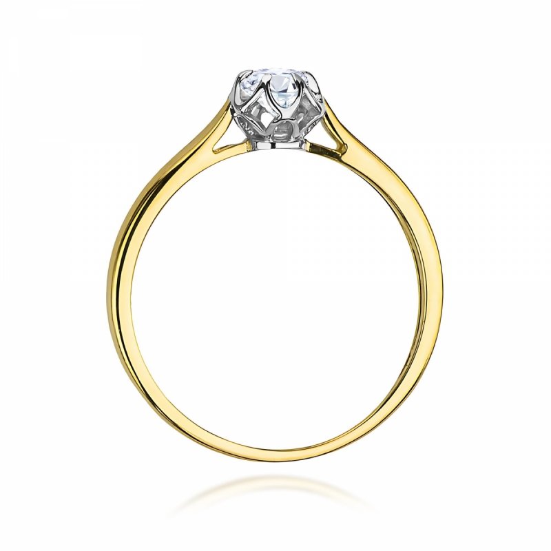 Pierścionek złoty 585 diament laboratoryjny 0,15ct W0062