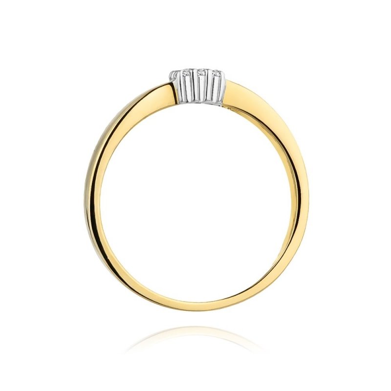 Pierścionek złoty 585 z brylantami 0,05ct zaręczynowy W-417