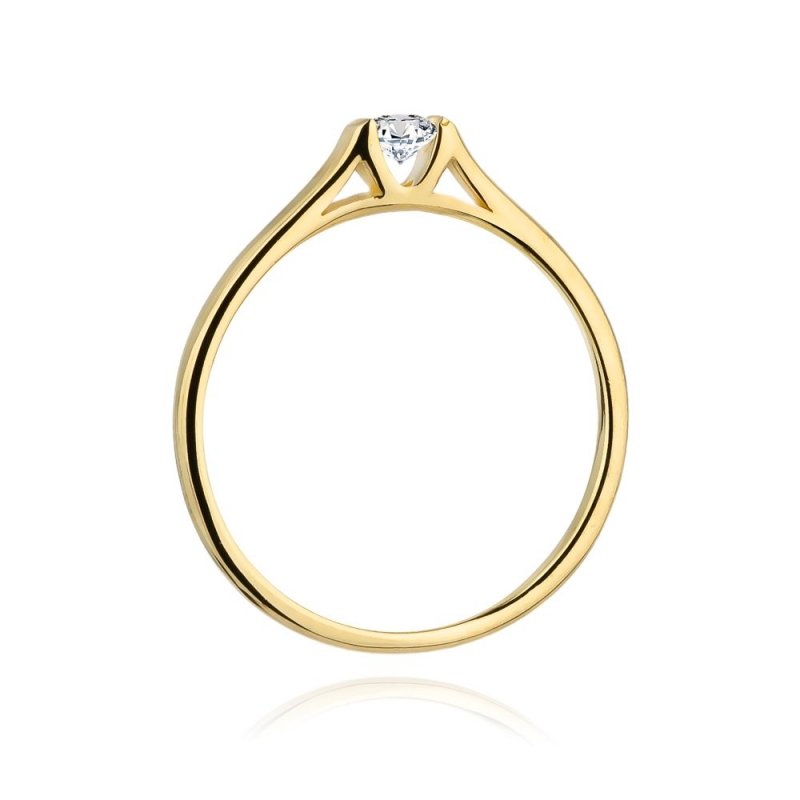 Pierścionek złoty 585 z brylantem 0,15ct zaręczynowy W-369