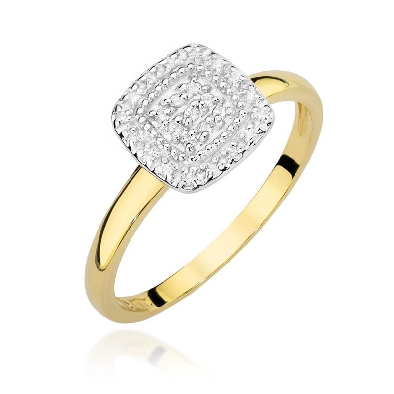 Pierścionek złoty 585 z brylantami 0,13ct zaręczynowy W-448