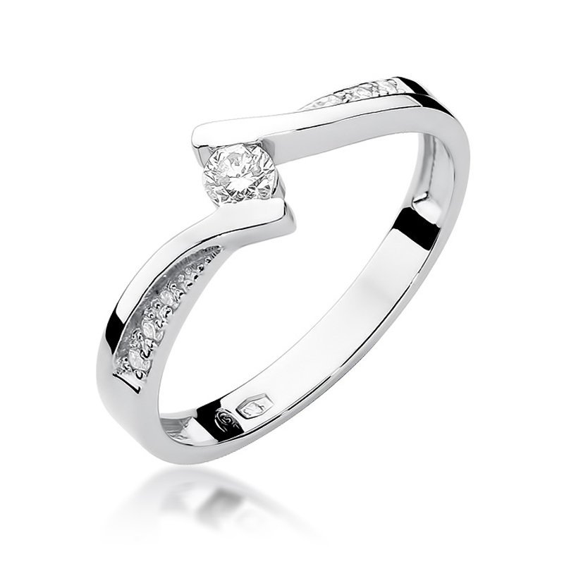 Pierścionek złoty 585 z brylantem 0,17ct zaręczynowy W-177