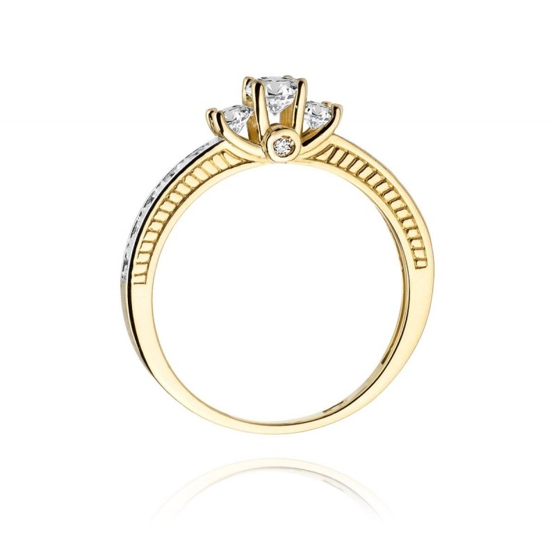 Pierścionek złoty 585 z brylantami 0,42ct W-199 zaręczynowy
