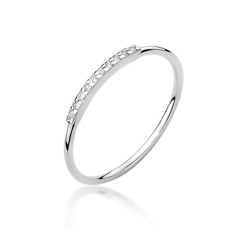 Pierścionek złoty 585 z brylantami 0,05ct obrączka W-509