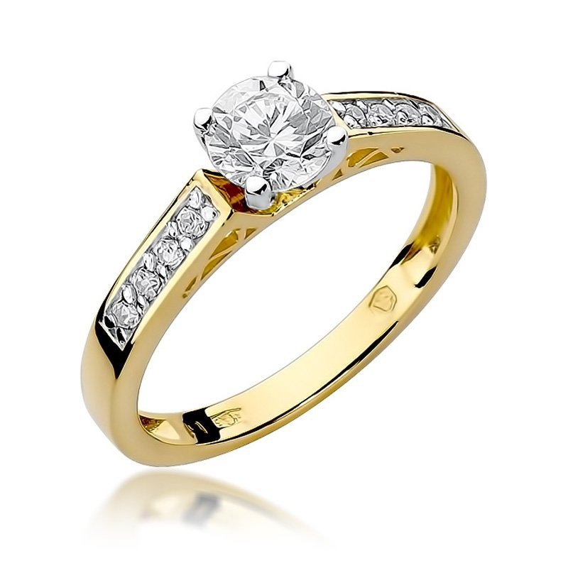 Pierścionek złoty 585 z brylantami 0,42ct W-198 zaręczynowy