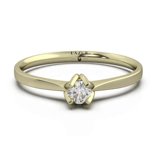 Pierścionek złoty 585 brylant 0,11ct zaręczynowy BR-081