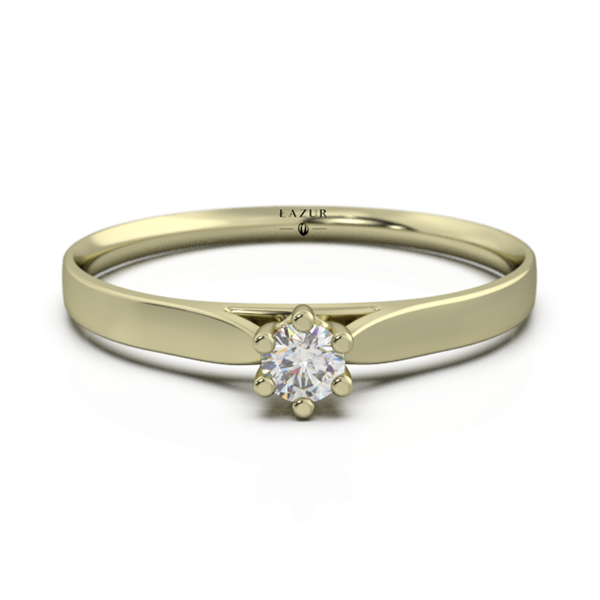 Pierścionek złoty 585 brylant 0,082ct zaręczynowy BR-086