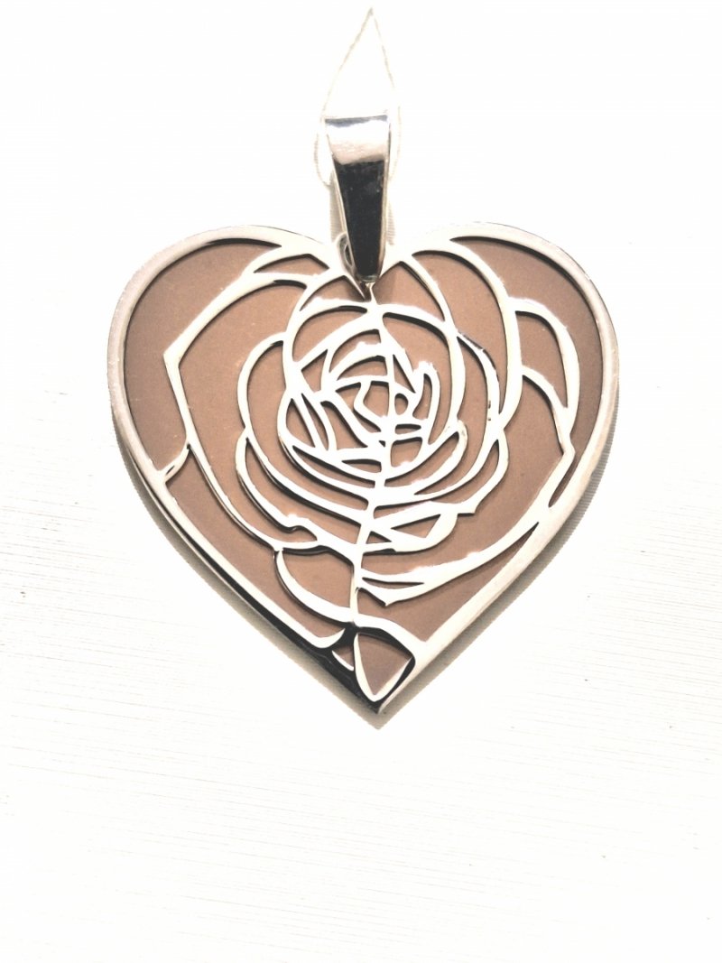 WISIOREK ZAWIESZKA Z TYTANU I SREBRA 925 SERCE SERDUSZKO