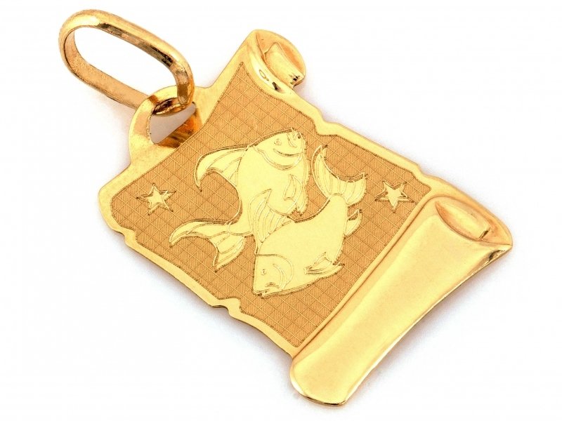 Zawieszka złota 375 znak zodiaku Ryby 