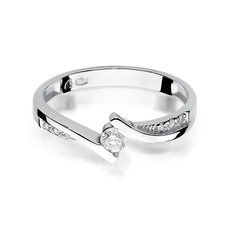 Pierścionek złoty 585 z brylantem 0,17ct zaręczynowy W-177